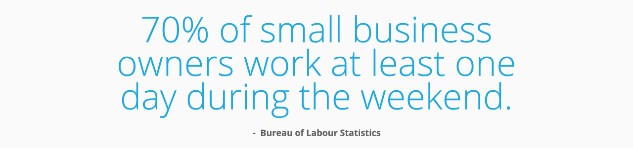 70% of small business owners work at least one day during the weekend.