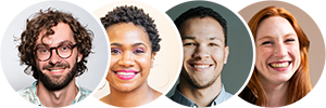 four people's headshots